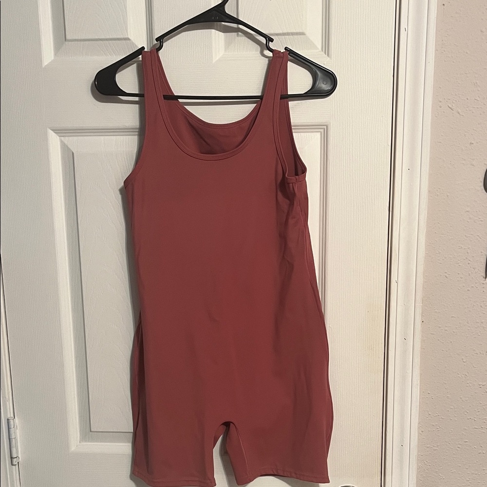 Rust Red Sleeveless Romper